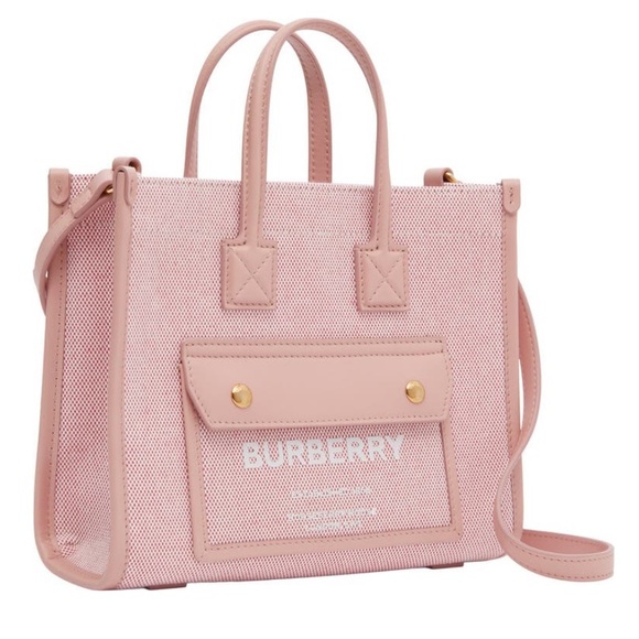 Burberry Mini Freya Horseferry Logo Canvas and Leather tote, NEW - Picture 9 of 17
